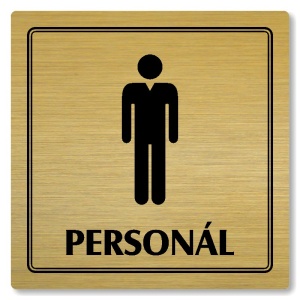 WC muži personál, 148x148mm, zlatá, Utah